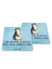 Mr. & Mrs. Panda Coaster Pinguin Blumen mit Spruch in Eisblau