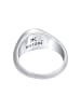 KUZZOI Ring 925 Sterling Silber mit Smiling Face, Siegelring, Smiling Face in Silber