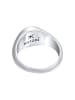 KUZZOI Ring 925 Sterling Silber mit Smiling Face, Smiling Face, Siegelring in Silber