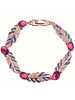 Lulu & Jane Armband Feder Metall-Legierung verziert mit Kristallen von Swarovski® in roségold