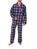 NORMANN Lange Flanell Schlafanzug Pyjama kariert - 88143 in rot
