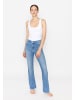 ANGELS  Bootcut Jeans Jeans Leni Slit Fringe mit Saum-Schlitz in hellblau