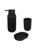 relaxdays 3-tlg. Bad Accessoires in Schwarz