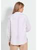GOLDNER Kurzgröße:  Hemdbluse Weiße elegante Bluse aus Leinen in cremeweiß