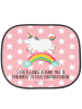 Mr. & Mrs. Panda Sonnenblende Auto Einhorn Regenbogen mit Spruch in Rot Pastell