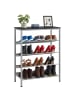 VASAGLE Schuhregal Dacey in Anthrazitgrau-Silber - (B)75 x (H)93 x (T)28 cm