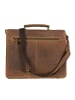 Greenburry Vintage Aktentasche Leder 40 cm Laptopfach braun
