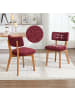 ABRIHOME Esszimmerstühle 2er Set Mid-Century Stil in Rotwein, 54.5x47x77 cm