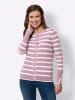 Heine Feinstrickjacke in rosé-ecru-gestreift