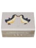 Mr. & Mrs. Panda Holzkiste Pinguin Liebe ohne Spruch in Grau Pastell