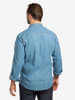 Checker Hemd Dynasty Denim in Light Blue, White