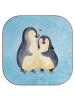 Mr. & Mrs. Panda Tassenuntersetzer Pinguin umarmen ohne Spruch in Eisblau