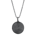 KUZZOI Halskette 925 Sterling Silber Plättchen in Schwarz