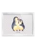 Mr. & Mrs. Panda Schneerahmen Pinguine Einschlafen ohne Spruch in Grau Pastell