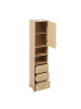 ABRIHOME Badezimmerschrank in Natur Holz 40x30x172 cm mit 3 Schubladen Regalen