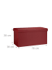 relaxdays Sitzbank Stauraum in Dunkelrot - (B)76 x (H)38 x (T)38 cm