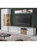 Furn.Design Wohnwand 3-teilig weiß matt, Eiche 285 cm, Wohnkombination mit Soft-Close