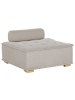 Beliani Sofaelement TIBRO in Beige/Heller Holzfarbton - (W) 100 x (H) 40 x (L) 100 cm