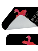Mr. & Mrs. Panda Badvorleger Flamingo Yoga mit Spruch in Schwarz