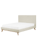 Beliani Doppelbett TALENCE in Beige/Braun - (W) 177 x (H) 106 x (L) 218 cm