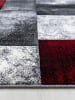 KADIMA DESIGN Teppich Kurzflor Waschbar Karo LATEMAR Strapazierfähig OEKO-TEX in Rot