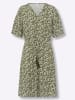 Heine A-Linien-Kleid in oliv-ecru-bedruckt