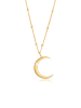 Elli Halskette 925 Sterling Silber Halbmond in Gold