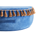 Beliani Pouf GOTHA in Blau/Braun - (W) 60 x (H) 25 x (L) 60 cm