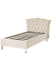 Beliani Einzelbett METZ in Beige/Silber - (W) 126 x (H) 102 x (L) 217 cm