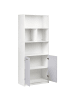 Beliani Bücherregal ZEHNA in Grau/Weiß - (W) 80 x (H) 197 x (L) 40 cm
