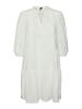 Vero Moda Kurzes Crepe Kleid mit Kordel Midi Dress 3/4 Ärmel in Weiß