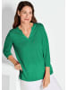 GOLDNER Kurzgröße:  Shirt Modisches 3/4-Arm-Oberteil in grün