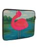 Mr. & Mrs. Panda Laptop Hülle Flamingo Stolz Design ohne Spruch in Weiß