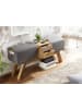 FineBuy Sitzbänk in Grau / Stoff / 120x30x56