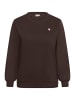 KAFFE curve Sweatshirt KClia Loose fit in Seal Brown/Pink Heart