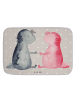 Mr. & Mrs. Panda Badezimmerteppich Axolotl Liebe ohne Spruch in Grau Pastell
