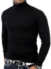 RESLAD Sweatshirt sportlicher Rolli in schwarz