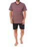 NORMANN Kurzarm Schlafanzug Shorty Pyjama print in rot1