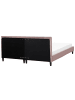 Beliani Doppelbett FITOU in Rosa/Dunkler Holzfarbton - (W) 190 x (H) 87 x (L) 214 cm