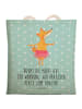 Mr. & Mrs. Panda Strandtasche Fuchs Ballerina mit Spruch in Türkis Pastell