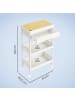 SONGMICS Rollwagen Benco in Weiß-Eichenfarben - (B)41 x (H)68 x (T)25.5 cm