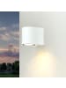 Licht-Erlebnisse Außen Wandlampe EEK F (B)6.8 x (H)8 cm in Weiß