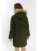DreiMaster Klassik Damen Winterparka Mit Kunstfell in Dunkelgrün