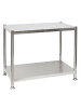 shelfr Schwerlast Metallregal Wavre aus Edelstahl mit 2 Ebenen in Silber