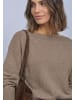 Street One Langarm Strickpullover mit U-Boot-Ausschnitt in Sanded Amber Mel.