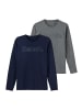 Bench Langarmshirt in navy, grau-meliert