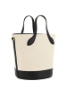 Bally Weiß Schwarz und Leder Bucket Tasche