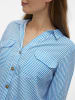 Vero Moda Legeres Blusen Hemd mit Brusttaschen Krempelärmel VMBUMPY in Blau