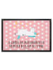 Mr. & Mrs. Panda Gummimatte Einhorn Sternenhimmel mit Spruch in Rot Pastell