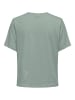 JACQUELINE de YONG Legeres T-Shirt mit Schriftzug in Bouclé-Optik in Grün